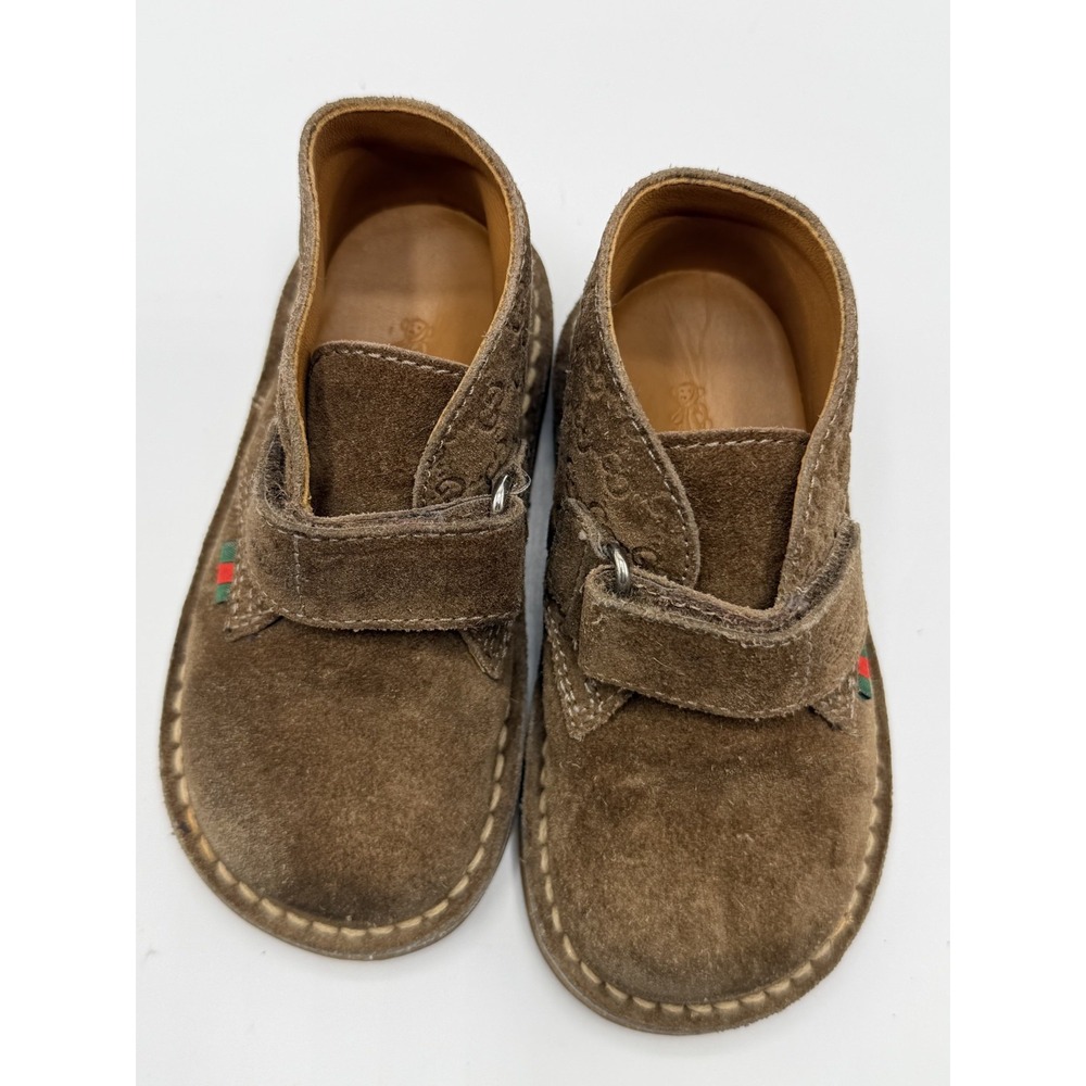 Gucci GG Monogram Suede Brown 271082 Toddler Size EU 20 -US 4.5C/5C